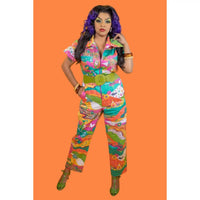Landscape Plus Size Jumpsuit In Enchanting Emerald
