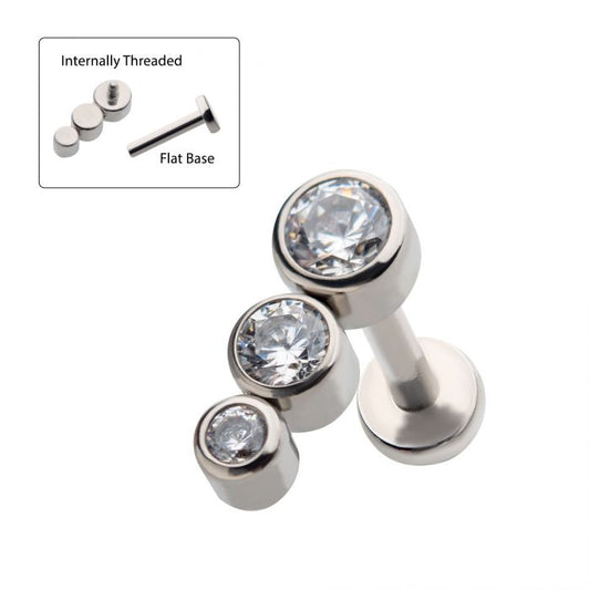 3 Bezel CZ Cascade Cartilage