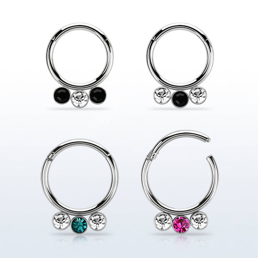 3 GEM MIX BELOW HINGED HOOP