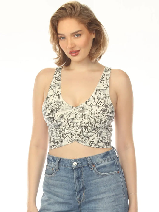 Wild Mushroom Ruched Bra Top