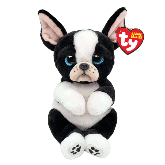Tink- Dog Black & White Belly Plush  8 Inches