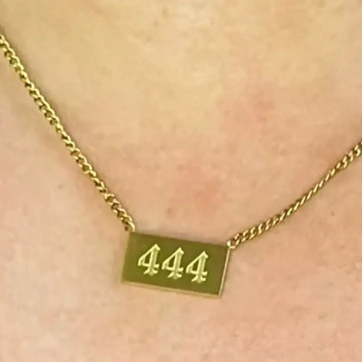444 Angel Number Talisman Layering Necklace Waterproof