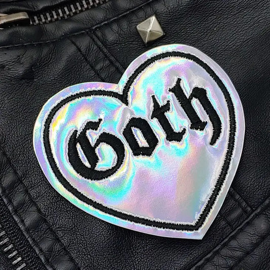 Goth Holographic Vinyl Iron On Patch