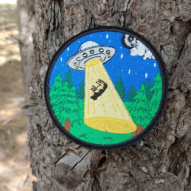 UFO Alien Cow Abduction Iron On Patch