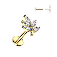 5 Leaf Branch Threadless Labret