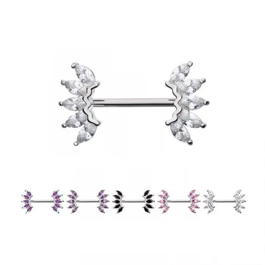 5 Marquise Cluster Nipple Barbell