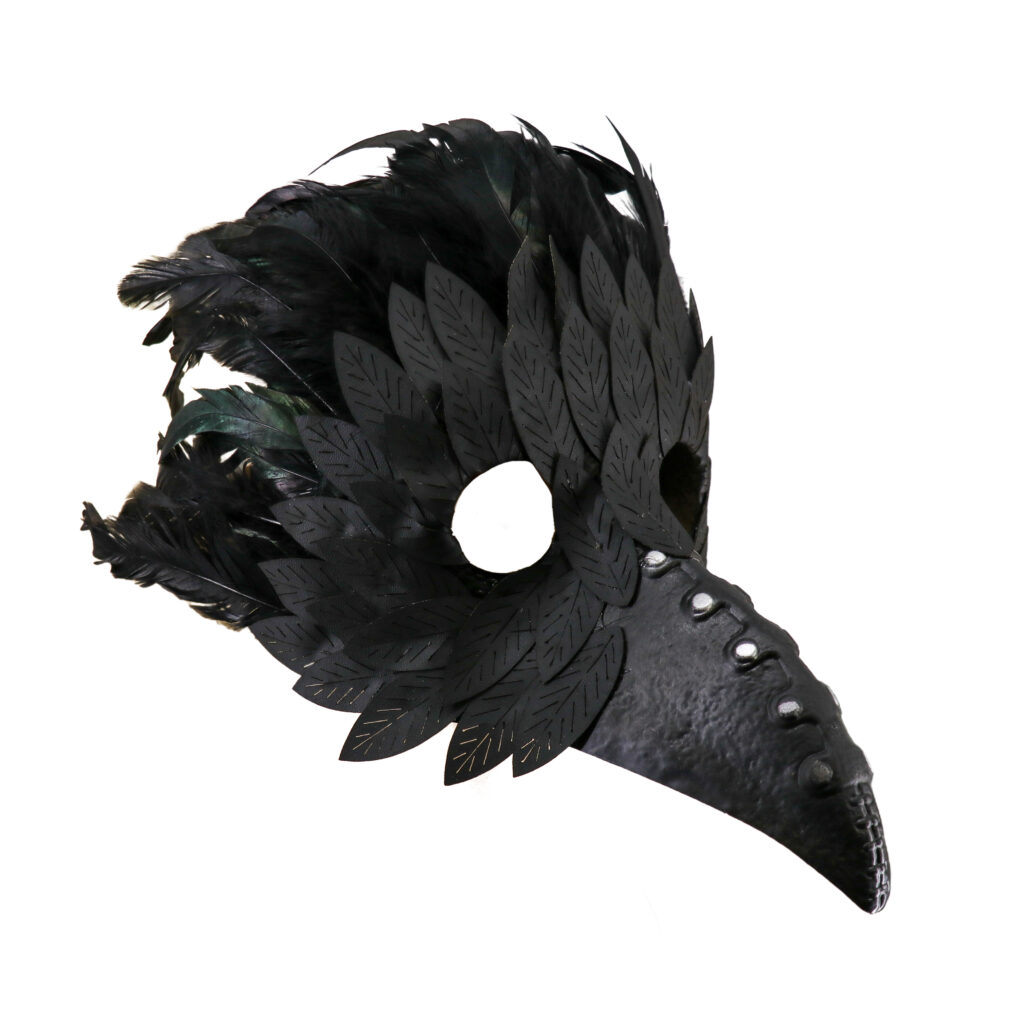 Plague Mask With Black Feathers