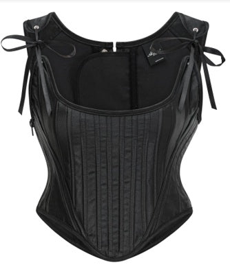 Satin Rbbon Corset With Panel Stitching