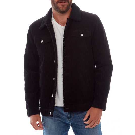 Kolton Corduroy Trucker Jacket - Sherpa Inner & Collar