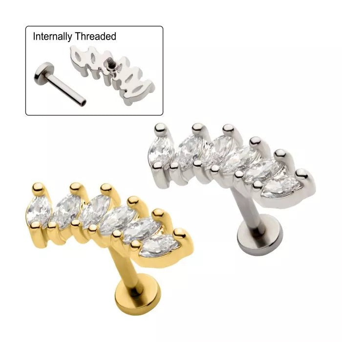 6 Marquise Cluster Cartilage