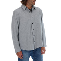 Subtle Diagonal Textured Solid Shacket Shirt Jacket