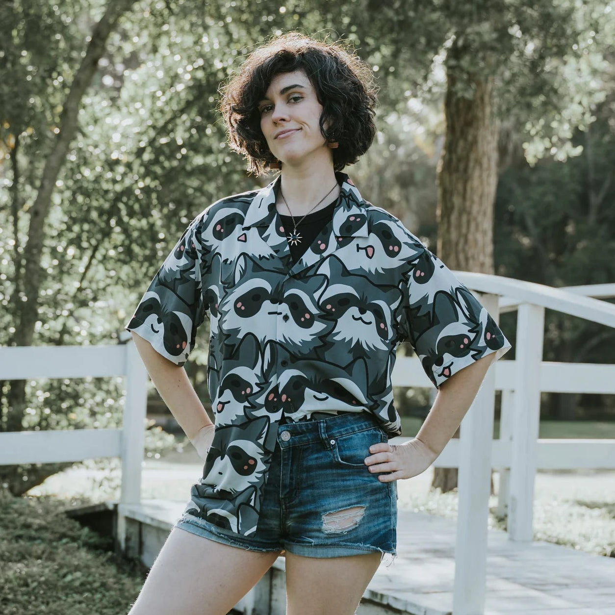 Nice Racc-Oon Button Up