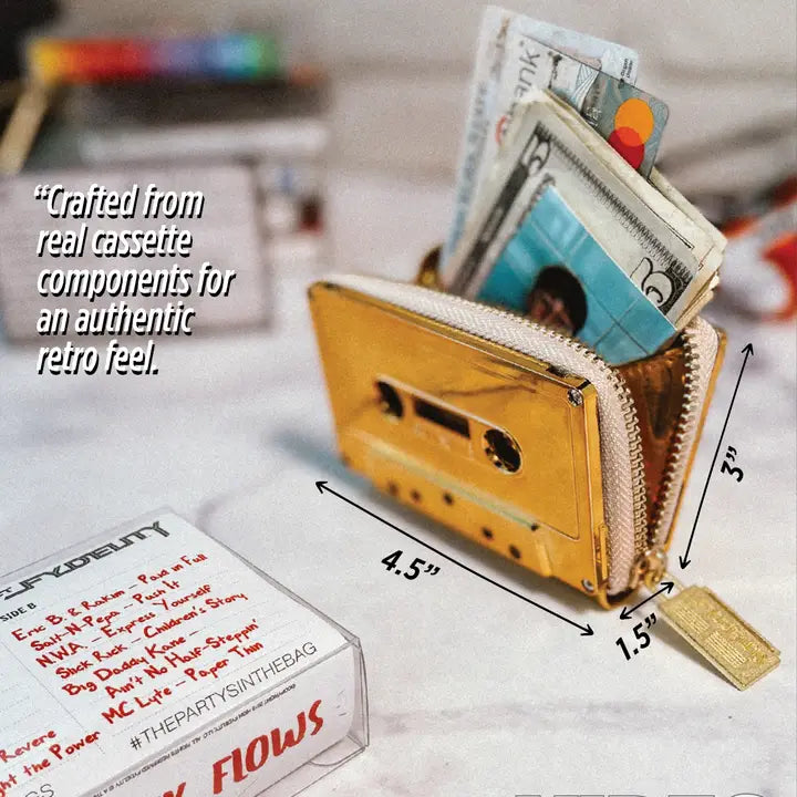 Retro 80'S Cassette Tape Gold Wallet