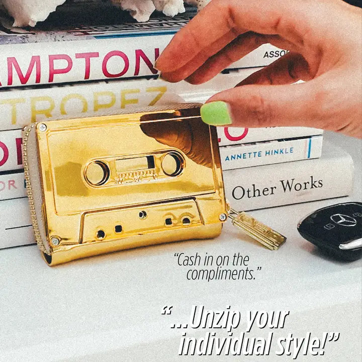 Retro 80'S Cassette Tape Gold Wallet