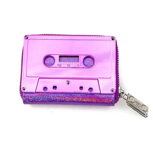 Retro 80s Cassette Tape Purple Wallet