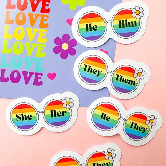 Lunettes de soleil des années 70, il lui Sticker
