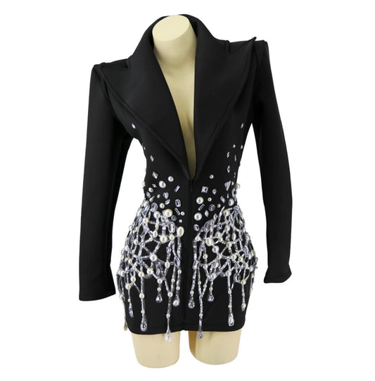 High Collar Pearl Dress