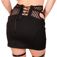 Punk Fisnet Cross Mini Skirt