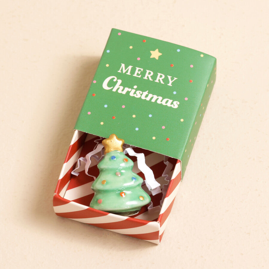 Christmas Tree Tiny Matchbox Ceramic Tokens