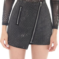 Rhinestone Assymetrical Skirt