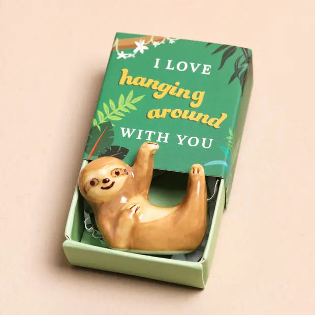 Sloth Tiny Matchbox Ceramic Token