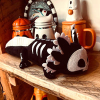 Black And White Spooksalotl The Axolotl Plush Toy