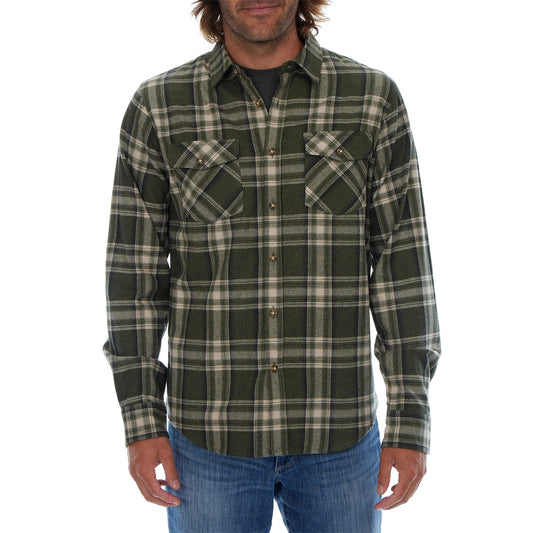 Long Sleeve Flannel Plaid Front Pockets Shirt