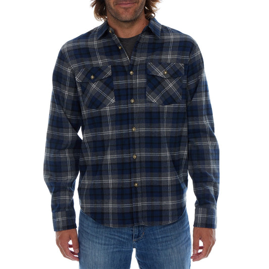 Long Sleeve Flannel Plaid Front Pockets Shirt