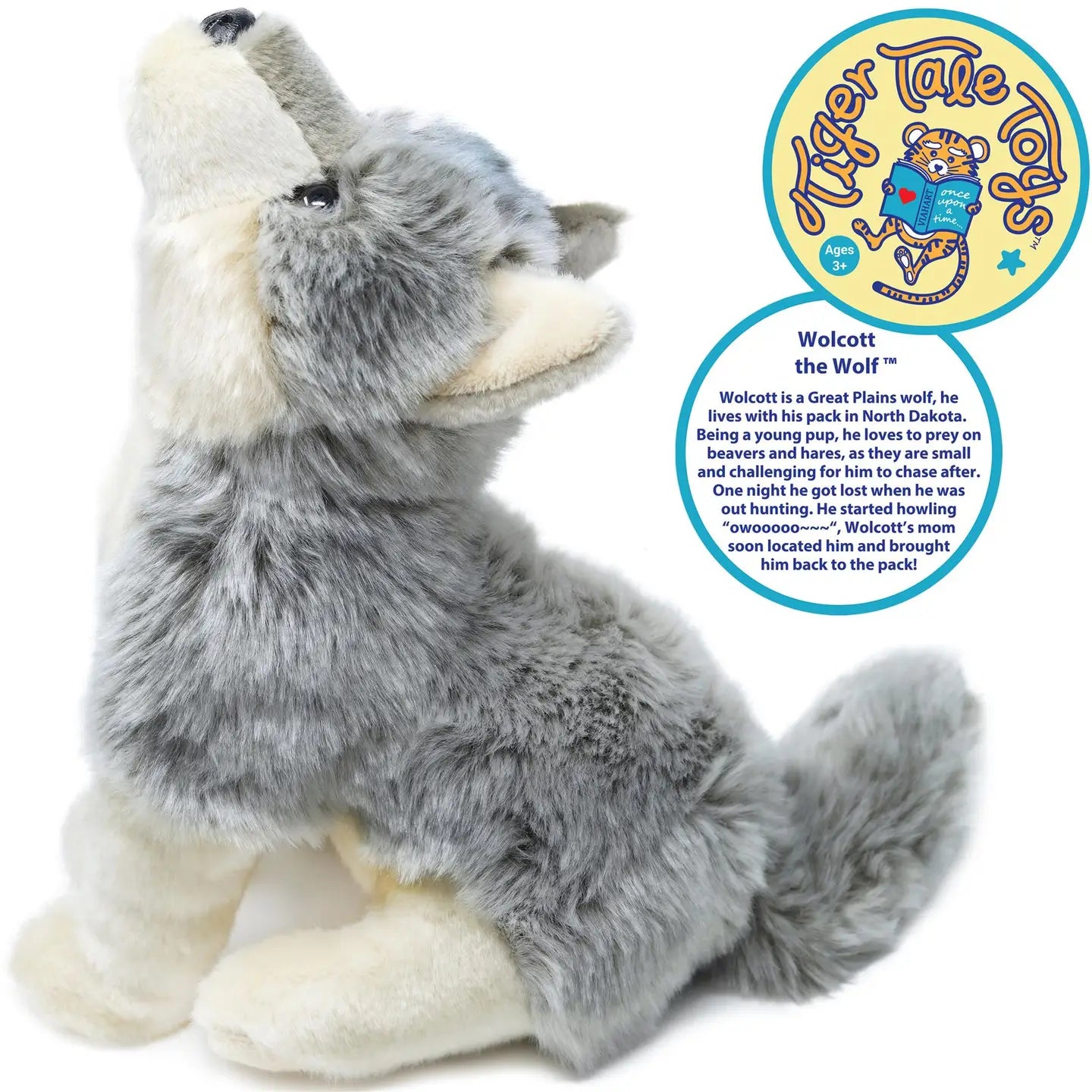 Wolcott the Wolf 11 Inch Stuffed Animal Plush