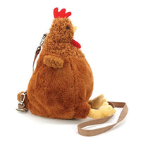 Brown Furry Hen Cross Body Bag
