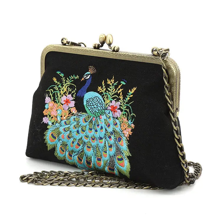 Peacock Kisslock Bag