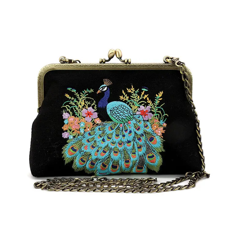 Peacock Kisslock Bag