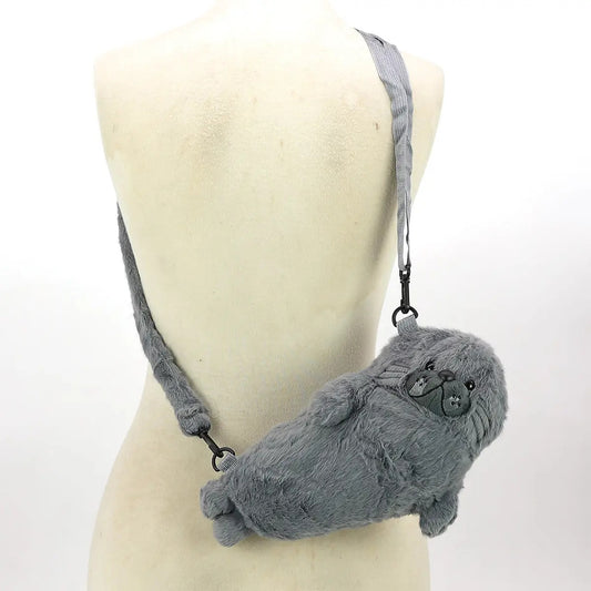 Furry Seal Crossbody Bag