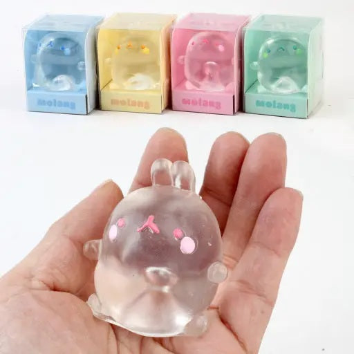 Molang Clear Mochi Squishy Figure Fidget