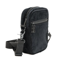 Corduroy Black Small Crossbody Shoulder Bag Festival Travel