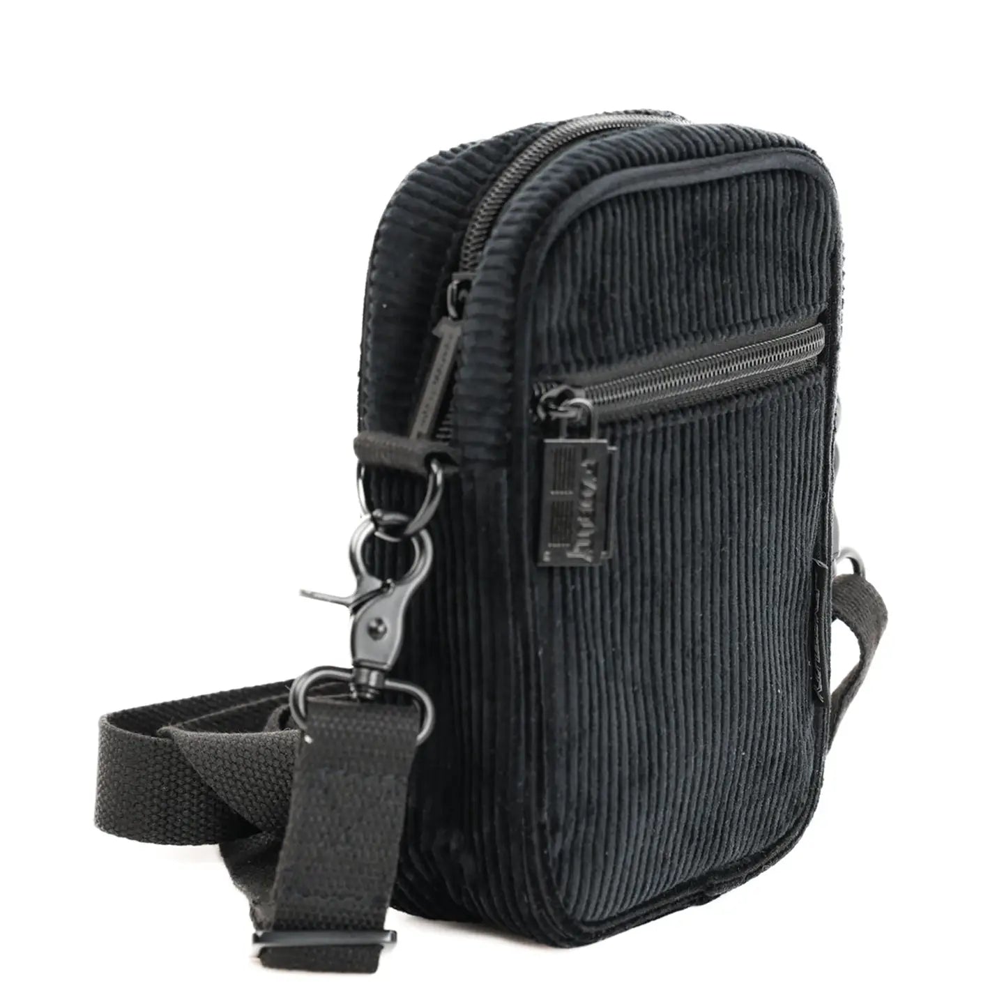 Corduroy Black Small Crossbody Shoulder Bag Festival Travel