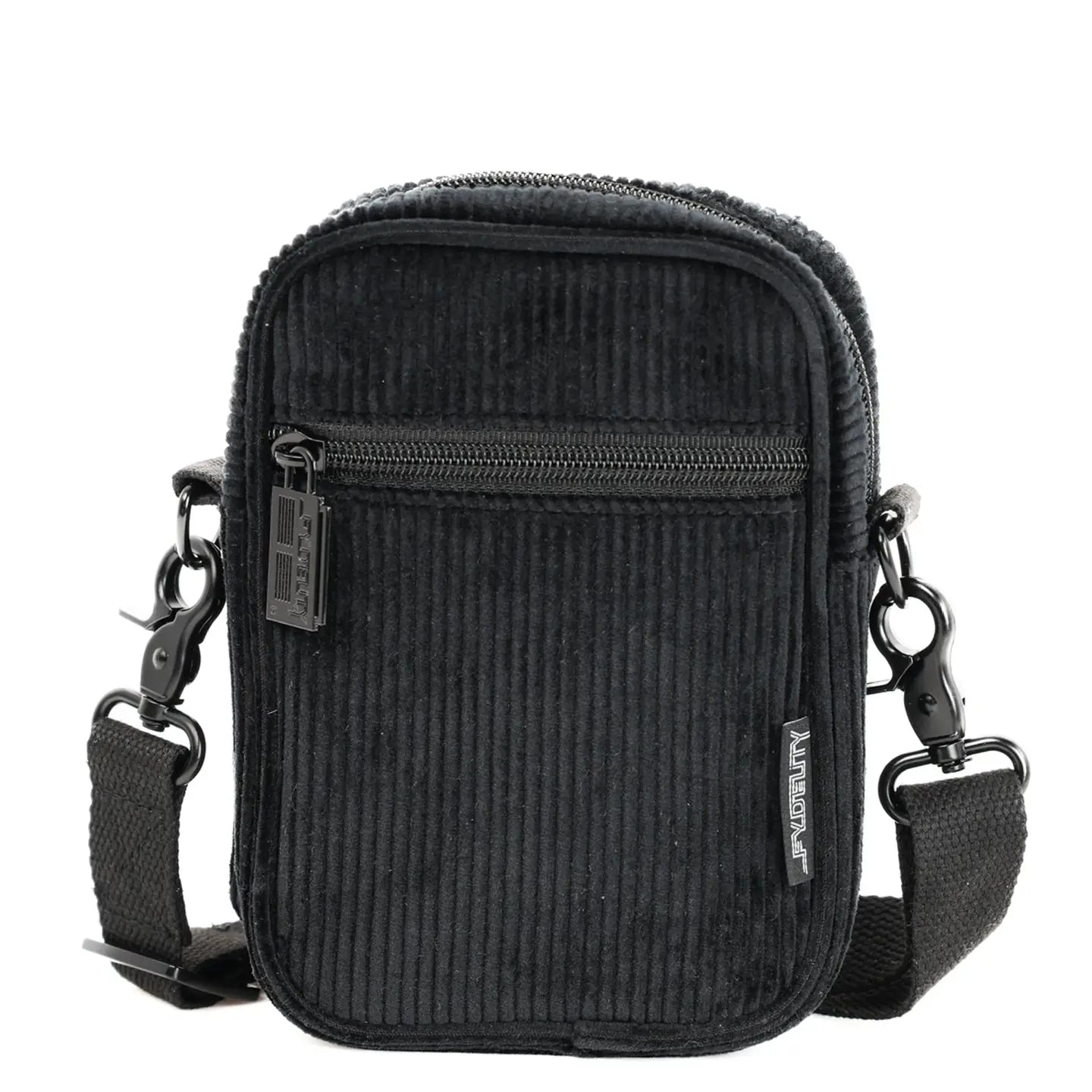 Corduroy Black Small Crossbody Shoulder Bag Festival Travel