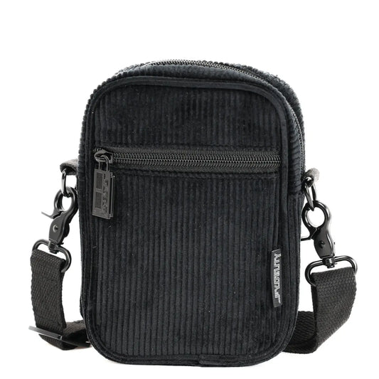 Corduroy Black Small Crossbody Shoulder Bag Festival Travel