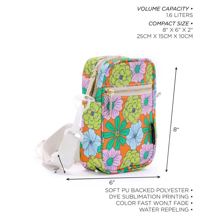 Mini Brick Floral Orange Bag