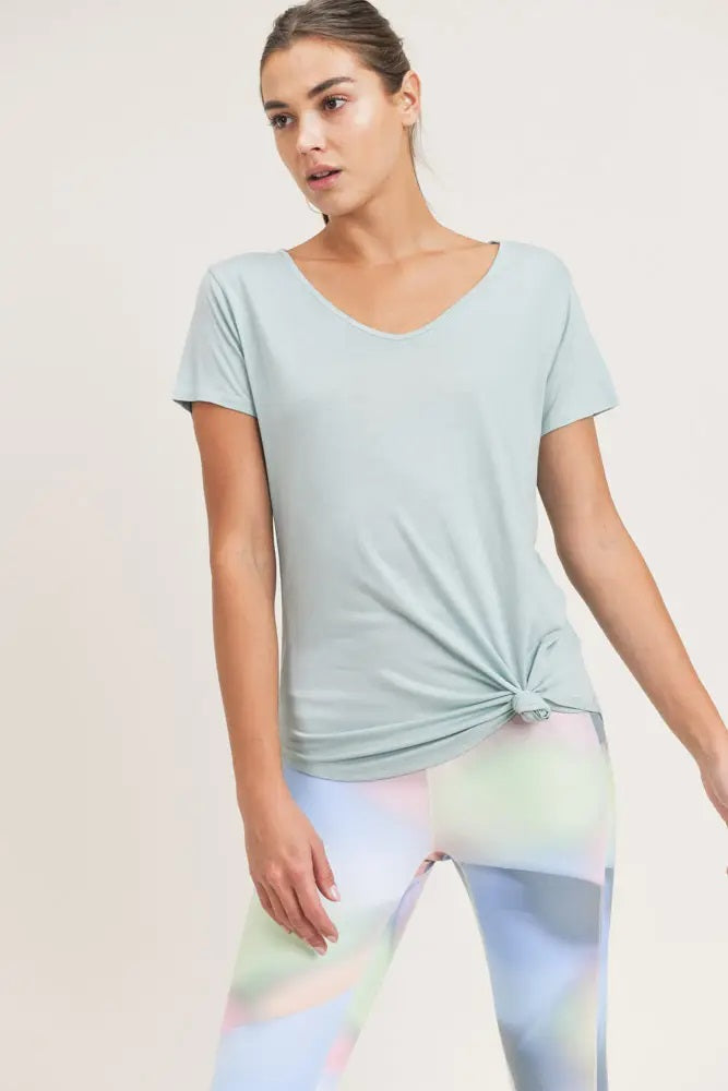 Tie Front Detail Top Periwinkle