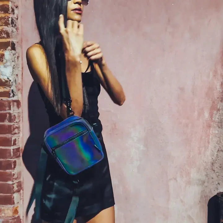 Crossbody Sling Bag Reflective Rainbow