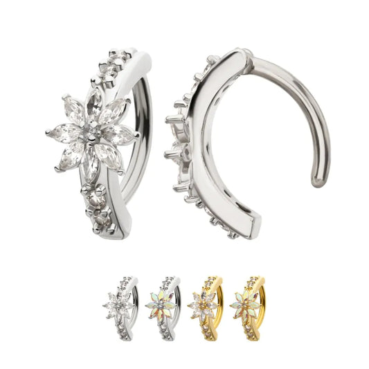 8 Petal Flower Marquise Clicker Navel