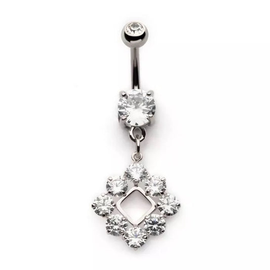 8 PRONG GEM DIAMOND SHAPE DANGLE