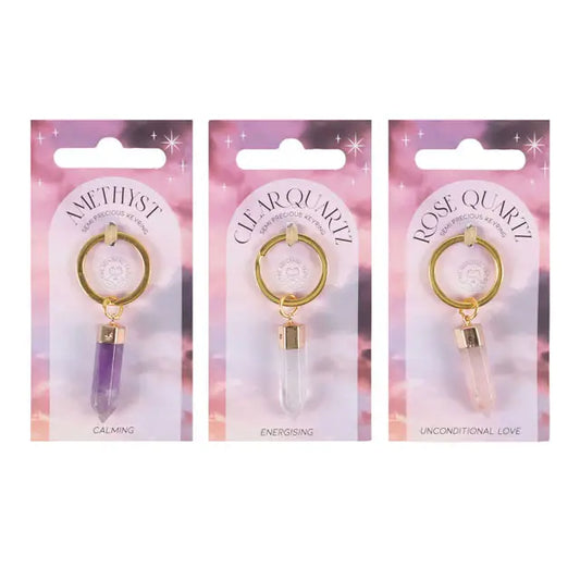 Rose Quartz Crystal Keyring