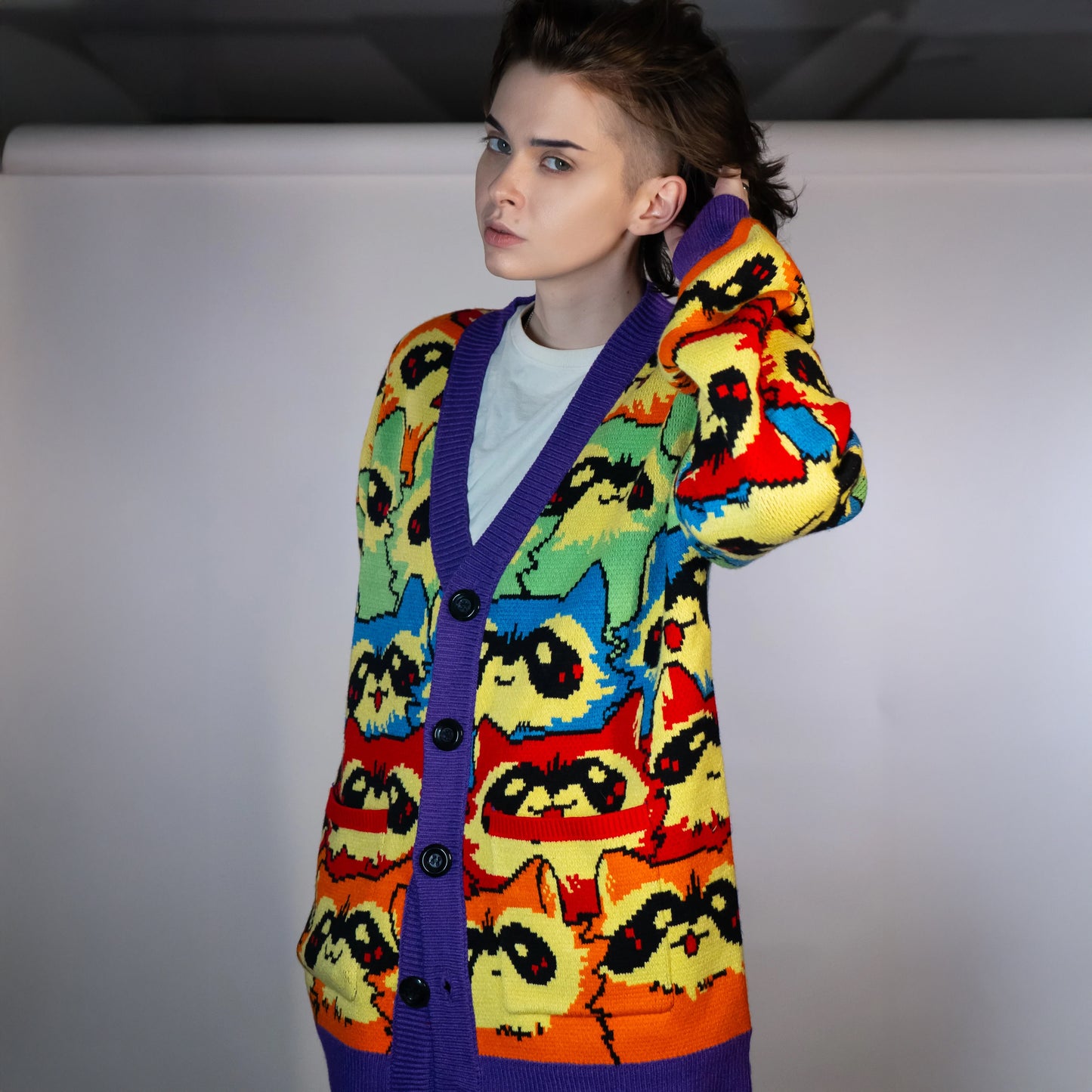 Rainbow Raccoon Cardigan