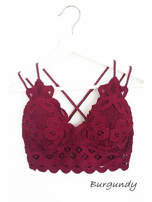 Plus Size Scalloped Lace Cami Bralette