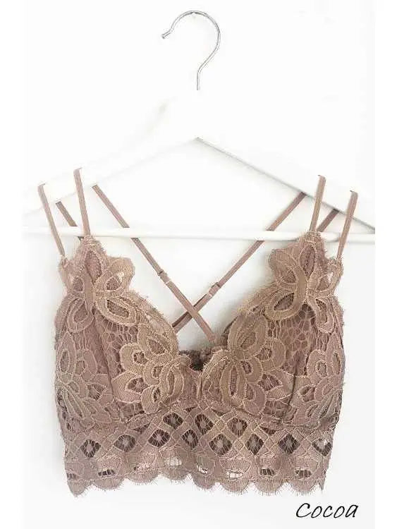 Plus Size Scalloped Lace Cami Bralette
