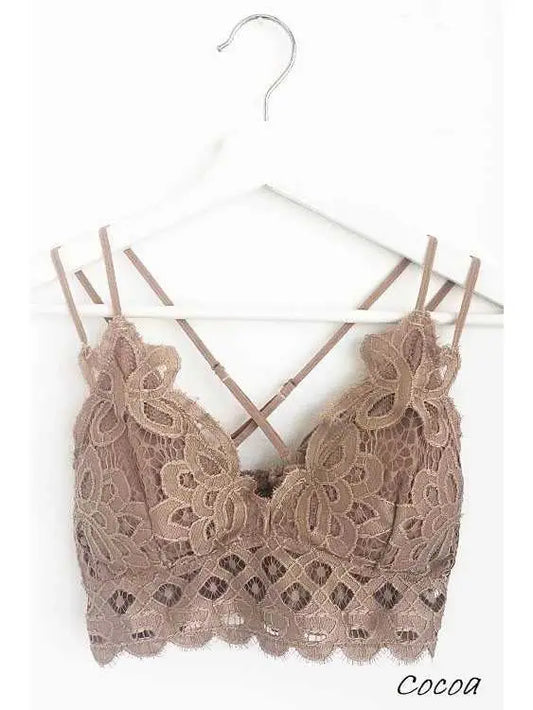 Plus Size Scalloped Lace Cami Bralette