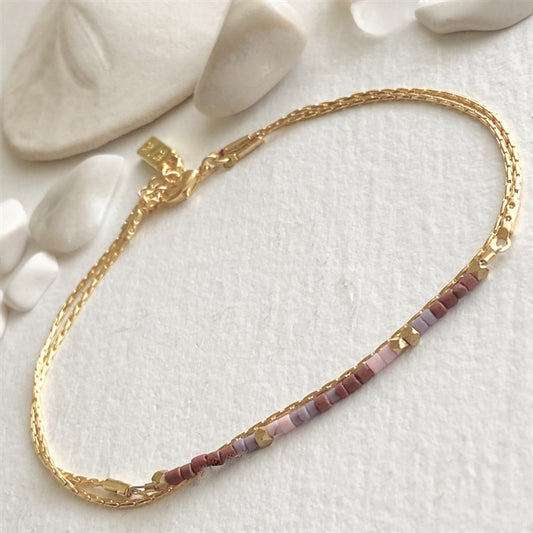 Bracelet de cheville superposé avec perles à la main Thompson