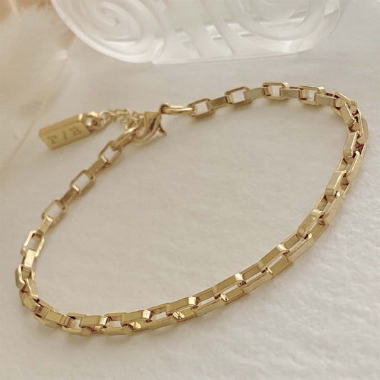 Dua Rectangular Box Chain Anklet